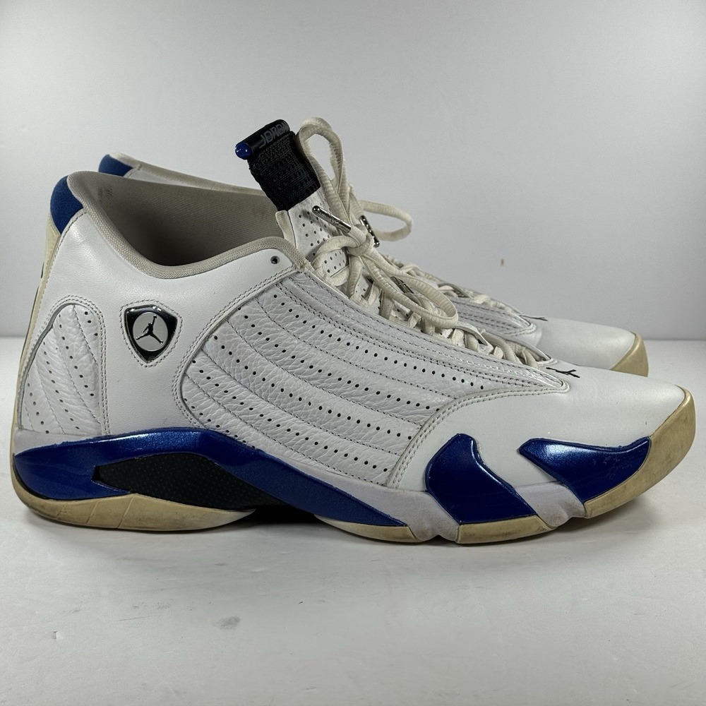 Nike Air Jordan 14 Retro  White Hyper Royal Blue‎ Men's Size 12 OG Box Sneakers